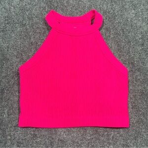 Aerie Bright Pink Ribbed Crop Top